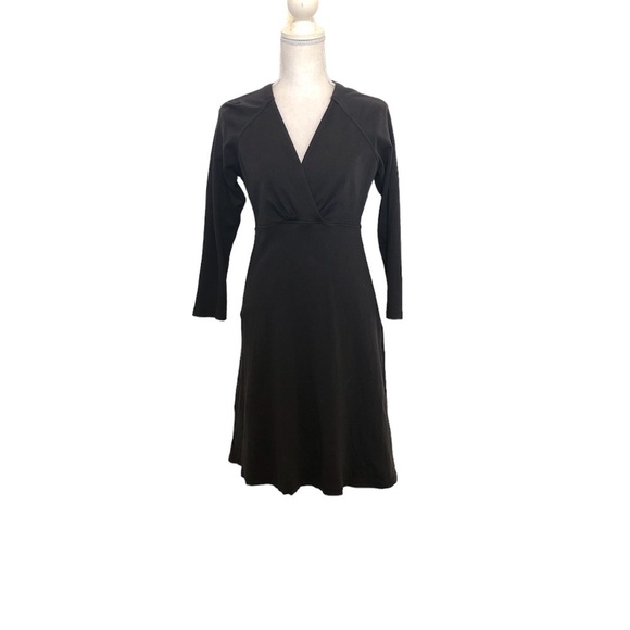 PATAGONIA Midi Dress Women's Size Medium Gray 100% Organic Cotton V-Neck - Picture 12 of 12